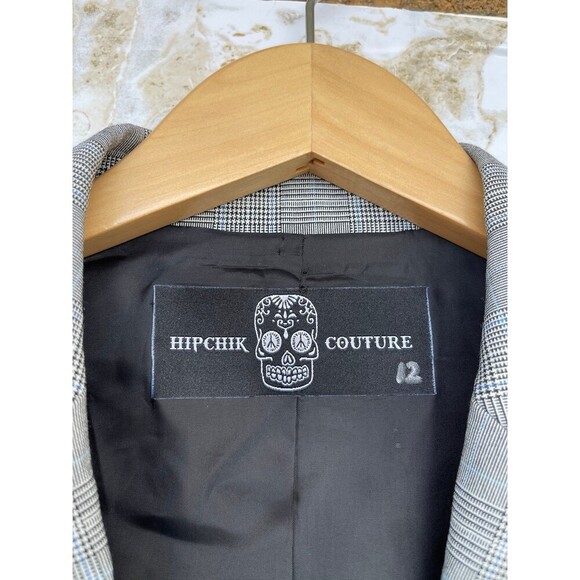 Hipchik Couture "Sweet But Psycho" Plaid Blazer - Women's Size 12 - One Button - Picture 4 of 10